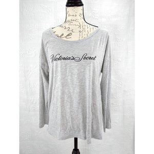 Victoria's Secret Gray embroidered long sleeves top with open back detail size L